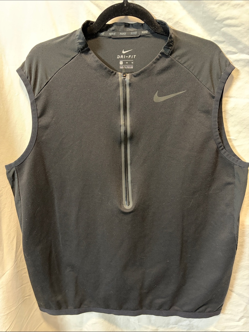 Nike Black Dri-FIT Sleeveless Zip Training Top